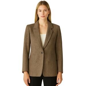 Anthropologie Mariposa 100% Wool Herringbone Blazer – EUC Size 4